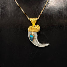 Load image into Gallery viewer, Mixed Metal Grizzly Bear Claw Pendant - 22k Gold / Sterling Silver