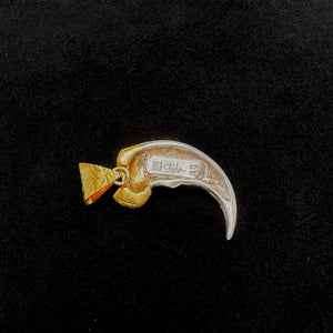 Mixed Metal Grizzly Bear Claw Pendant - 22k Gold / Sterling Silver