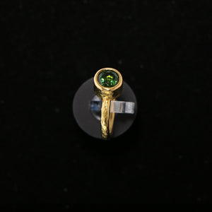 22k Gold Tourmaline Ring - Size 5.5