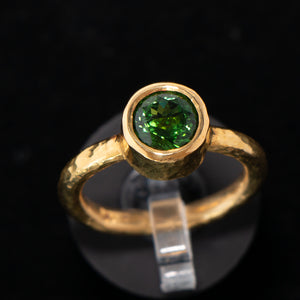 22k Gold Tourmaline Ring - Size 5.5