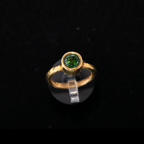 22k Gold Tourmaline Ring - Size 5.5