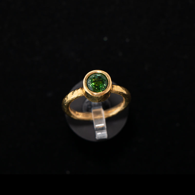 22k Gold Tourmaline Ring - Size 5.5